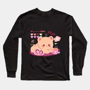 Kawaii Bear Chilling Long Sleeve T-Shirt